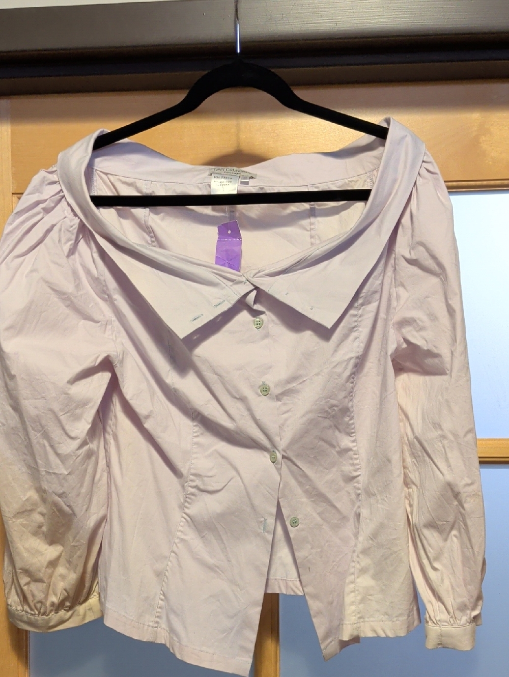 Women's Lilac Off-the-Shoulder Button-Down Top by Ivan Grundahl